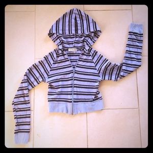 Crop top zip up hoodie